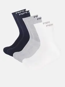 Pepe Jeans Men Pack Of 3 Anti-Microbial Calf-Length Socks