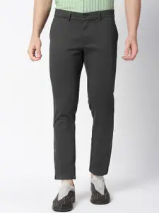 Basics Men Mid Rise Tapered Fit Cotton Chinos Trousers