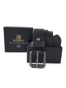 CIMONI Men Textured Leather Belt