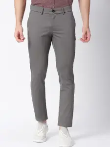 Basics Men Mid Rise Tapered Fit Cotton Chinos Trousers
