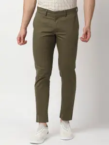 Basics Men Tapered Fit Mid-Rise Cotton Trousers