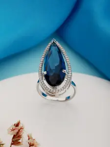 Saraf RS Jewellery CZ Studded Adjustable Finger Ring