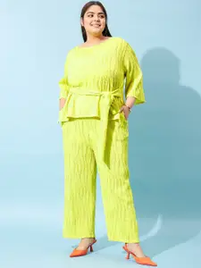 Athena Ample Round-Neck Top With Trousers Co-Ords