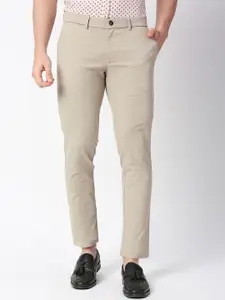 Basics Men Mid Rise Skinny Fit Cotton Chinos Trousers