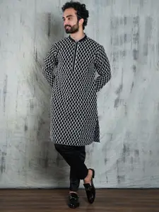 Be Desi Geometric Printed Cotton Straight Kurta