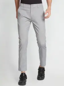 Flying Machine Men Tapered Fit Mid-Rise Plain Cotton Trousers