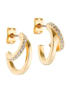 Ted Baker Gold-Plated Contemporary Crystal Hoop Earrings