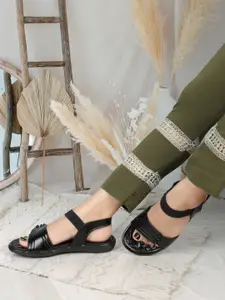 ICONICS Textured Open Toe Flats