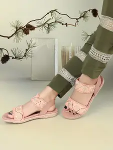 ICONICS Embellished Open Toe Flats