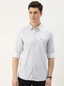 Peter England Men Slim Fit Opaque Printed Pure Cotton Casual Shirt
