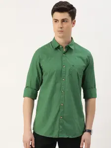 Peter England Men Slim Fit Opaque Casual Shirt