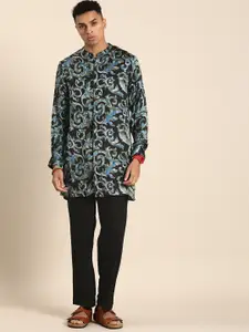 Sangria Men Ethnic Motifs Printed Regular Kurta with Trousers
