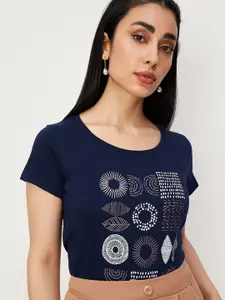 max Printed Round Neck Pure Cotton T-shirt