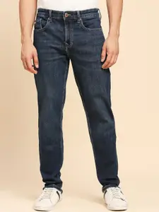 LOVEGEN Men Slim Fit Mid-Rise Low Distress Light Fade Clean Look Cotton Jeans