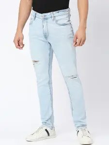 LOVEGEN Men Skinny Fit Mid-Rise Mildly Distressed Heavy Fade Cotton Jeans