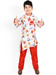 BAESD Boys Floral Printed Kurta with Pyjamas
