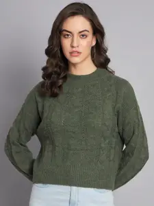 NoBarr Cable Knit Crop Pullover