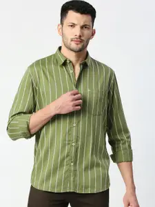 Basics Vertical Striped Standard Slim Fit Casual Shirt
