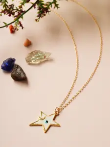 Ferosh Gold-Plated Star Evil Eye Pendant Necklace