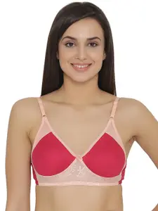 Clovia Pink Solid Non-Wired Non Padded Everyday Bra BR1244P1432B