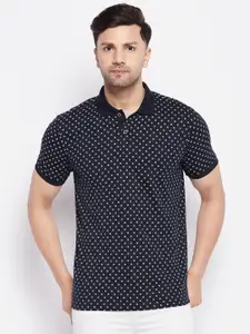 WILD WEST Floral Printed Polo Collar Casual T-Shirt