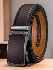 ZORO Men Textured Slim Leather Belt