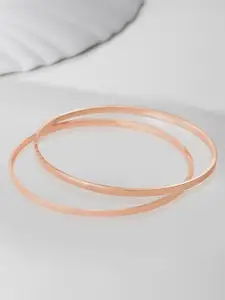 Zavya Pack Of 2 Rose Gold-Plated 925 Pure Silver Bangles