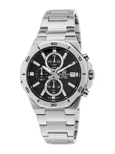 CASIO Men EDifice EFV-640D-1AVUDF Black Analog Dial Silver Stainless Steel Band ED583