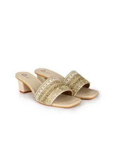The Desi Dulhan Embellished Open Toe Block Heels