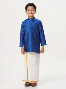 Ramraj Boys Mandarin Collar Kurta With Veshti
