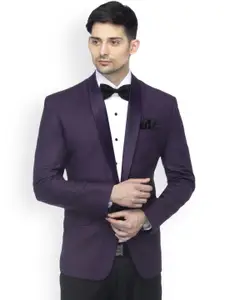 FAVOROSKI Purple Slim Fit Single-Breasted Tuxedo Blazer