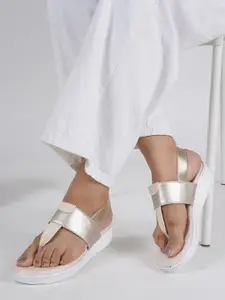 Walkfree Open Toe Comfort Heels With Backstrap
