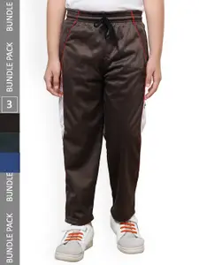 IndiWeaves Boys Pack Of 3 Mid-Rise Track Pants