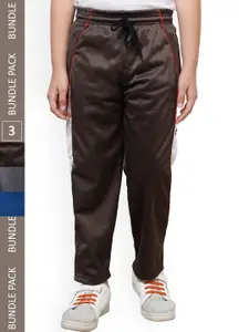 IndiWeaves Boys Pack Of 3 Regular Fit Track Pants