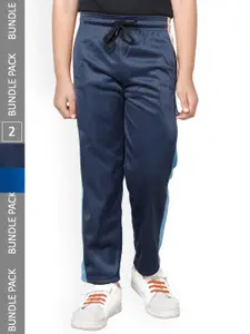 IndiWeaves Boys Pack Of 2 Colourblocked Side Panel Detail Track Pants