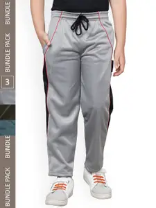 IndiWeaves Boys Pack Of 3 Colourblocked Side Panel Detail Track Pants