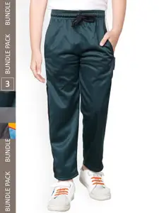 IndiWeaves Boys Pack Of 3 Mid-Rise Track Pants