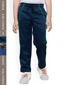 IndiWeaves Boys Side Panelled Mid-Rise Regular Fit Track pants (Pack Of 3)