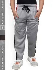 IndiWeaves Boys Pack Of 3 Mid-Rise Track Pants