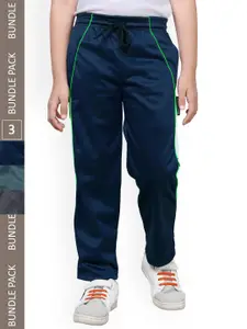 IndiWeaves Boys Pack Of 3 Colourblocked Track Pants