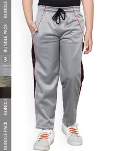 IndiWeaves Boys Pack Of 3 Colourblocked Track Pants