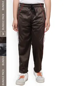 IndiWeaves Boys Pack Of 3 Mid-Rise Track Pants