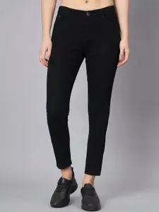 The Dry State Women Black Slim Fit Mid Rise Stretchable Cotton Jeans