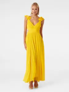 Forever New V-Neck Cut-Outs Detail Fit & Flare Maxi Dress