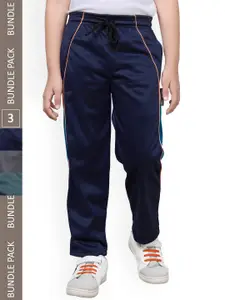 IndiWeaves Boys Paneled Mid-Rise Regular Fit Lower Track pants (Pack Of 3)