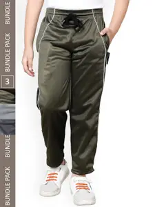 IndiWeaves Boys Pack Of 3 Mid-Rise Track Pants