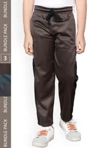 IndiWeaves Boys Pack Of 3 Mid-Rise Track Pants