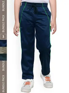 IndiWeaves Boys Pack Of 3 Mid-Rise Regular Fit Track Pants