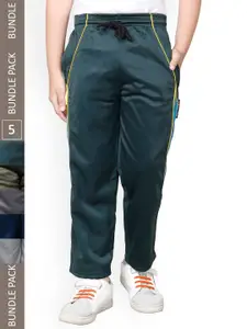 IndiWeaves Boys Pack Of 5 Mid Rise Track Pants