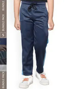 IndiWeaves Boys Pack Of 5 Mid Rise Track Pants